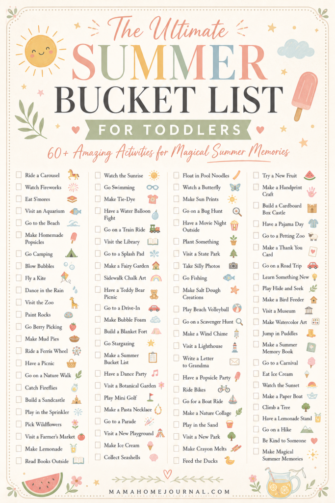Summer Bucket List Ideas for Toddlers