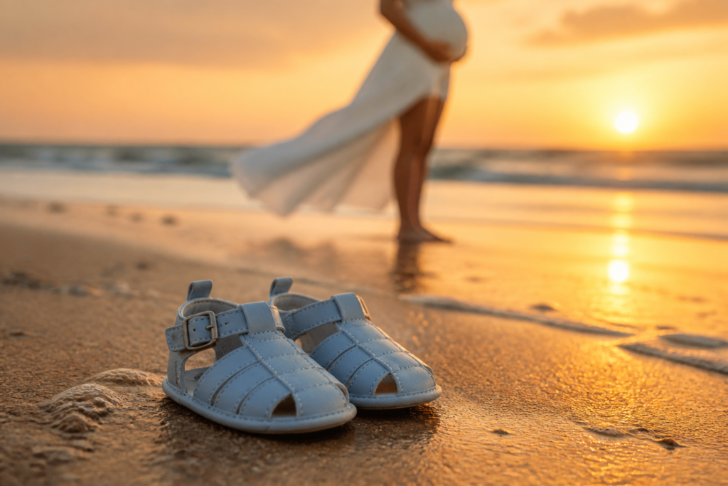 Tiny Shoes in the Sand