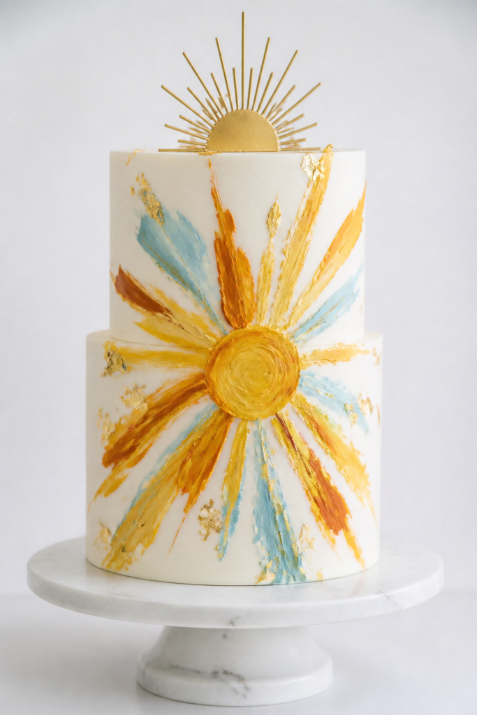 Abstract Artsy Sun Cake