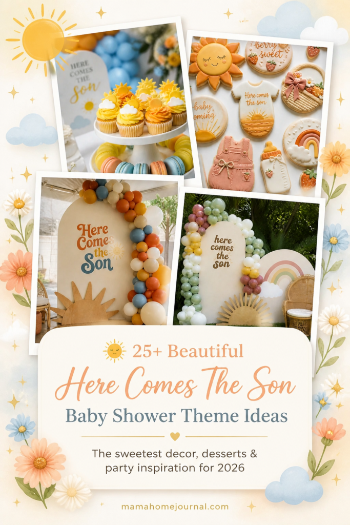 The Cutest Here Comes The Son Baby Shower Cakes, Cookies & Dessert Table Ideas