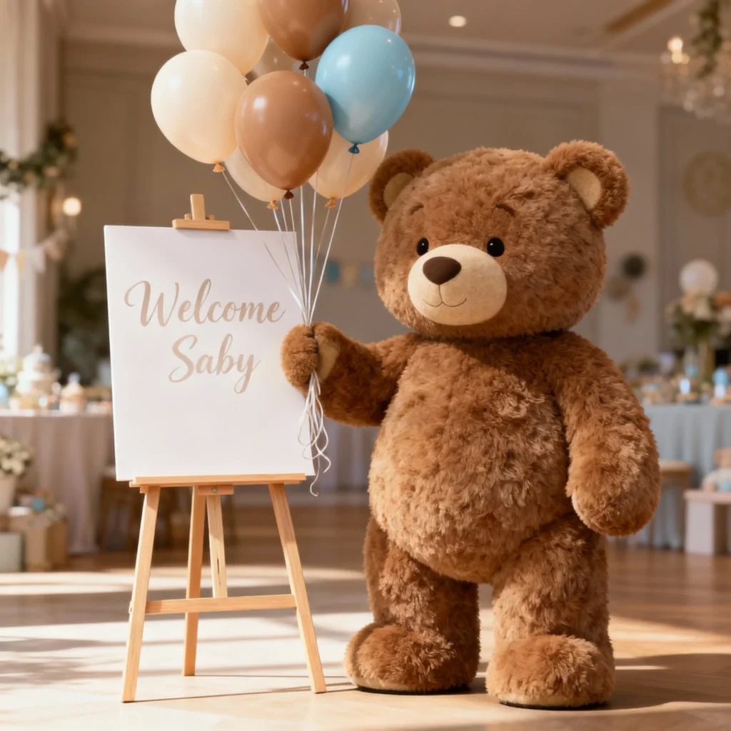 Balloon Bouquet with Teddy Bear