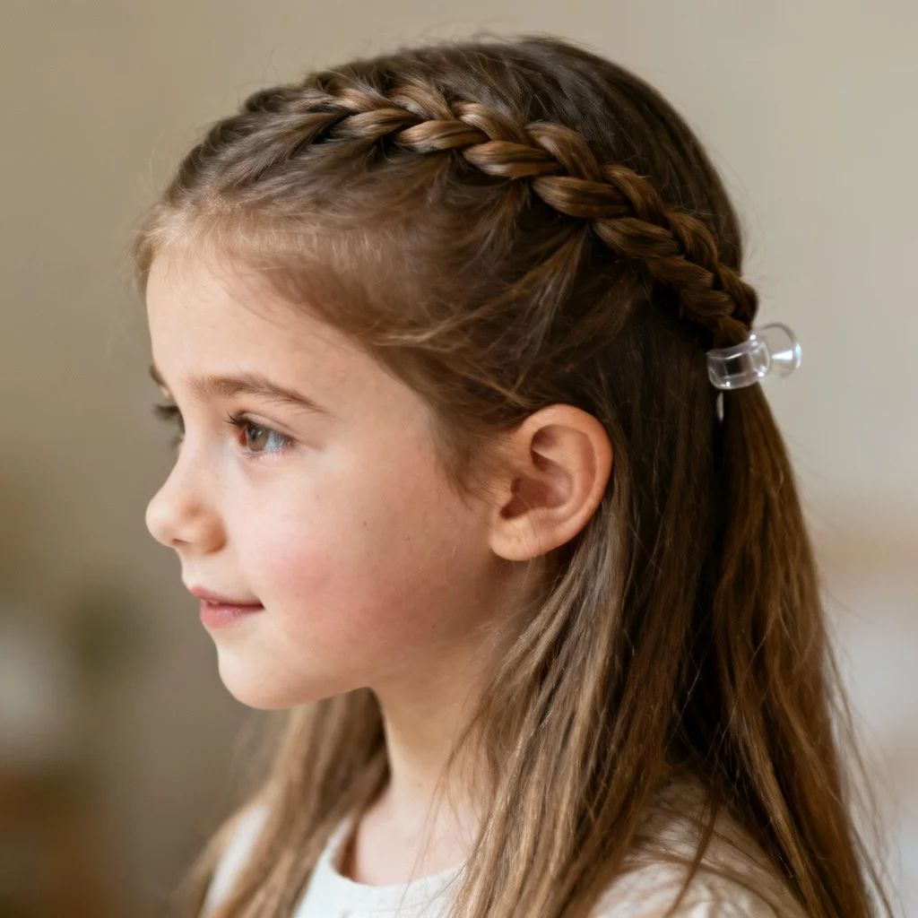 Braided Hairstyles For Girls - Half Up French Braid