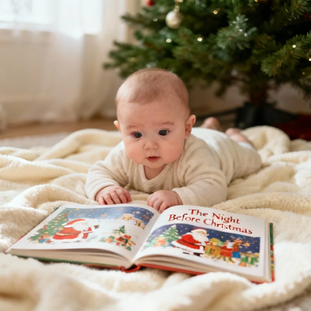 Christmas Book Photo idea for baby