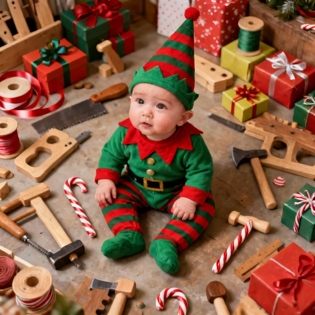  Elf on the Shelf Christmas Baby idea for baby