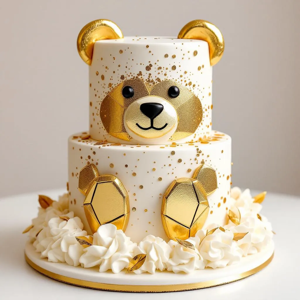 Geometric Gold Teddy Bear Luxe & Modern