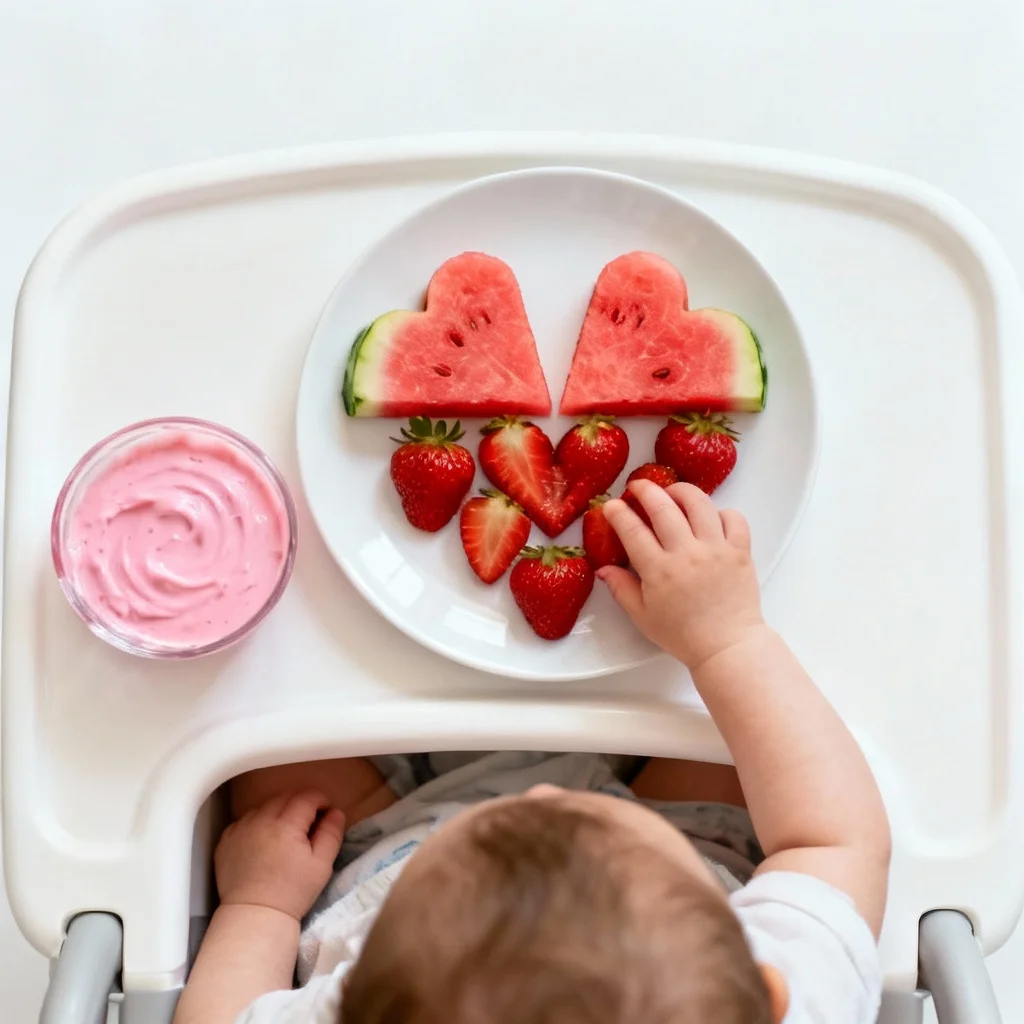 Heart-shaped healthy Valentine's Day snacks for baby