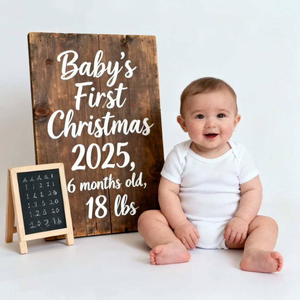 Milestone Marker Photo For Christmas Photo for Baby