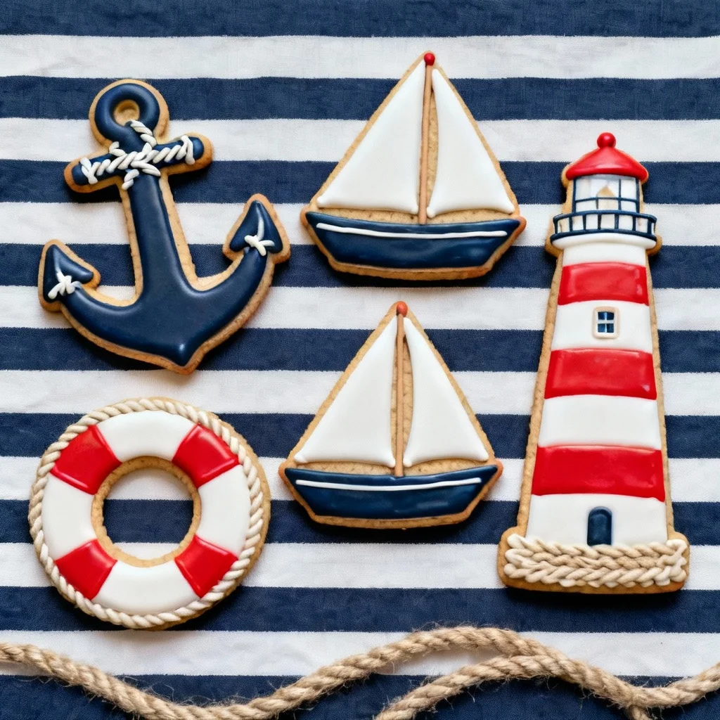 Nautical Anchor and Sailboat Set