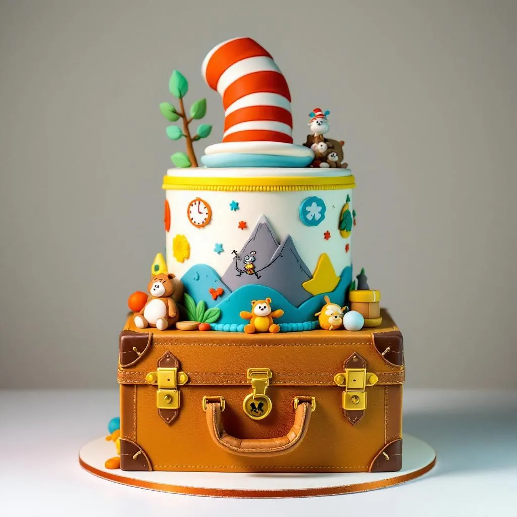 Oh The Places You'll Go Dr. Seuss Adventure baby shower cake