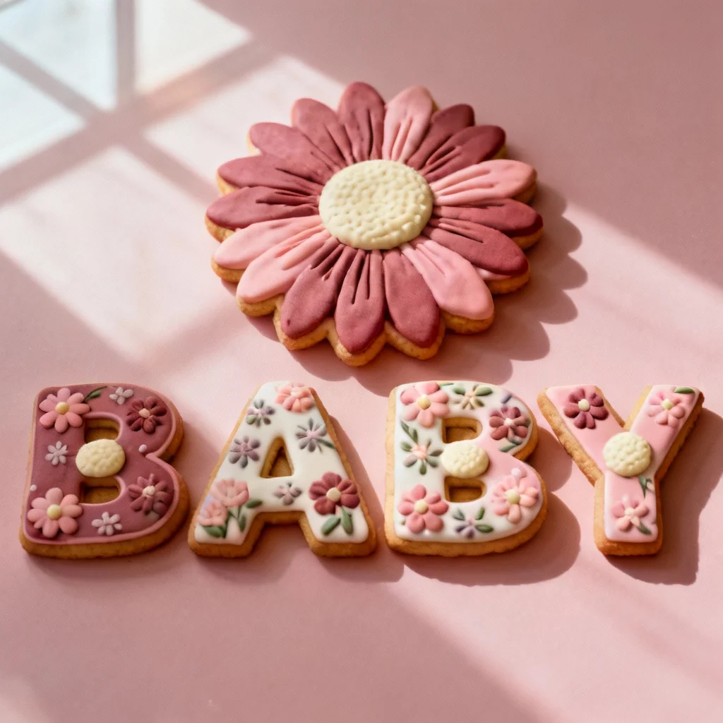 Retro Daisy Baby Shower Cookies