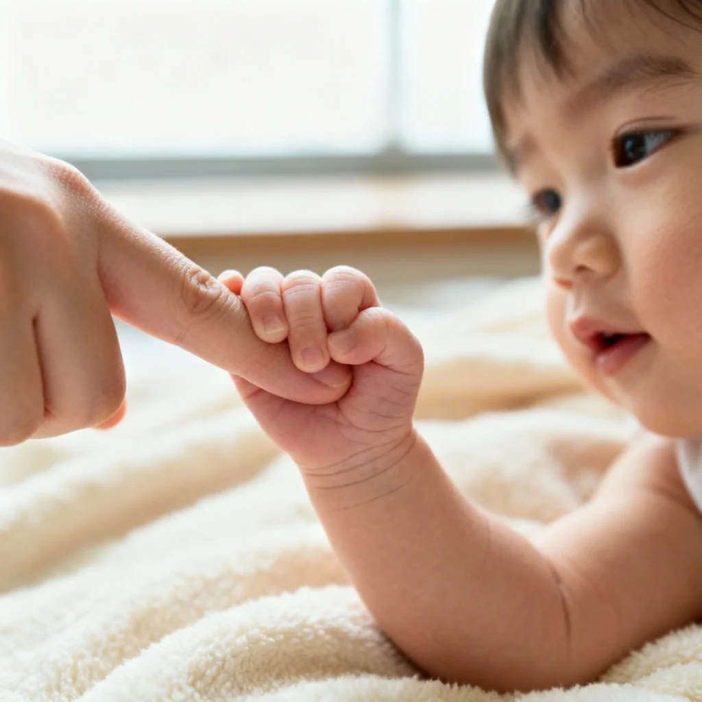 Sibling Newborn Photo Ideas - Holding Hands Connection