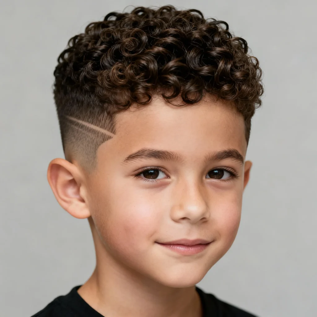 Skin Fade Curly Crop with Surgical Line