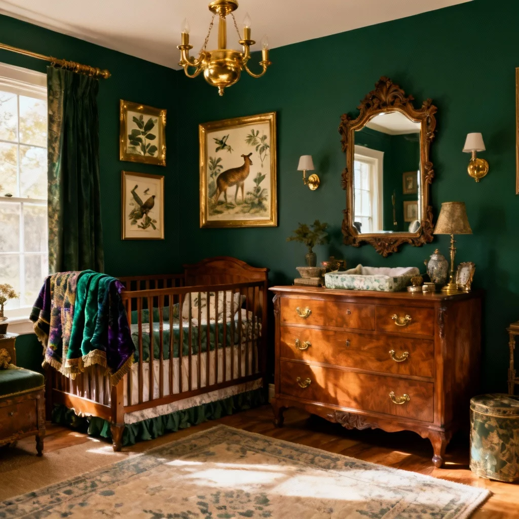 Sophisticated Vintage Elegant & Curated Nursery Room Idea for Boys