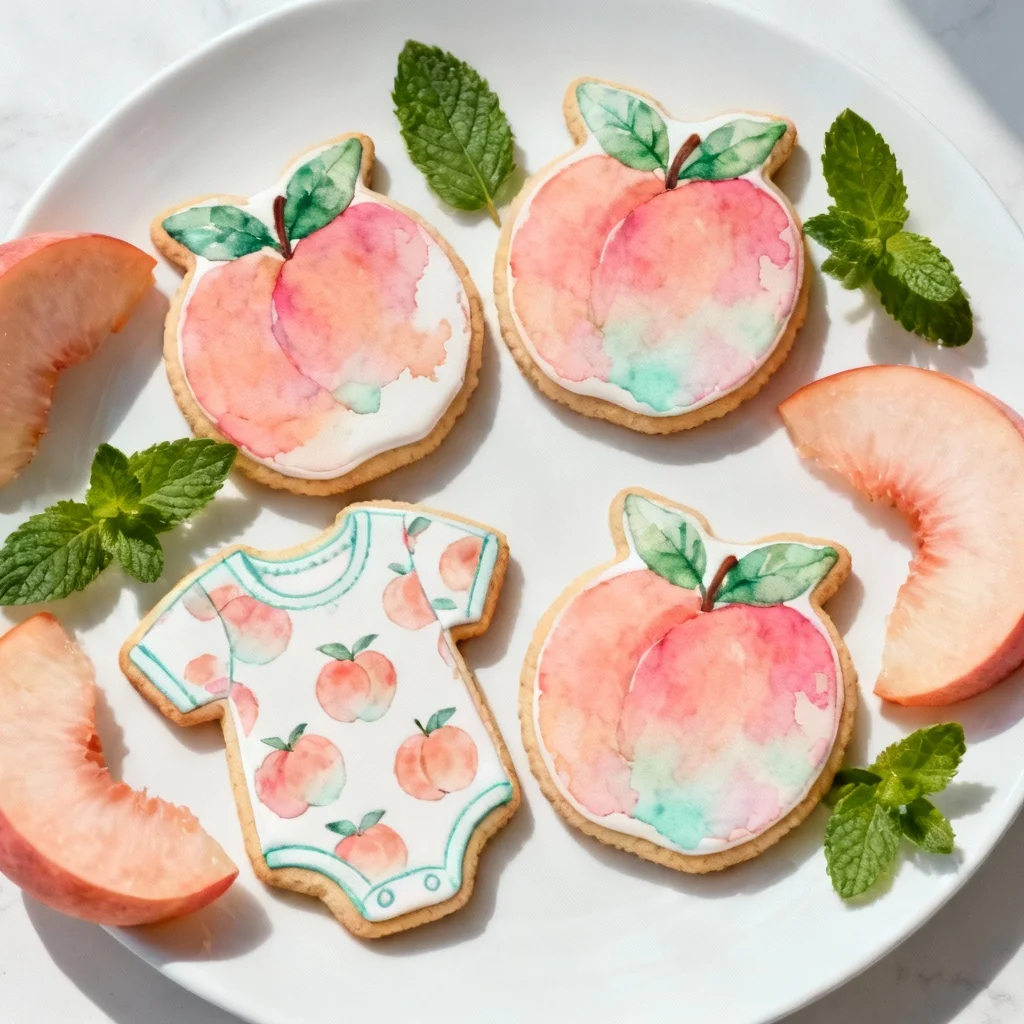 Sweet As A Peach Watercolor Cookies