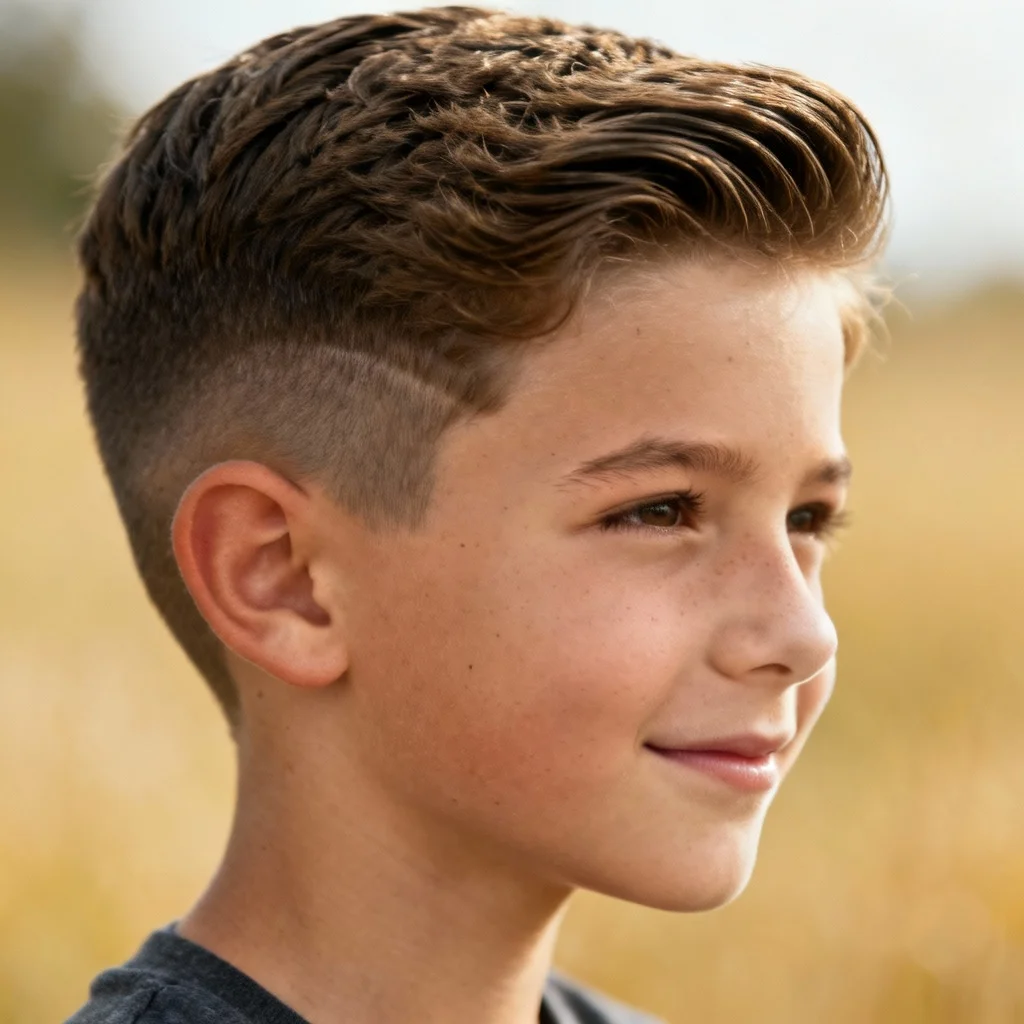 Textured Comb Over with Low Fade