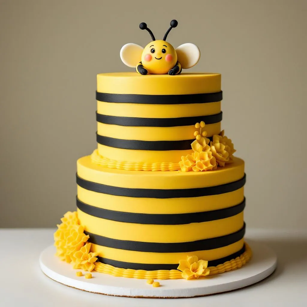 Vibrant Honey Bee Unique & Bold Baby Shower Cake