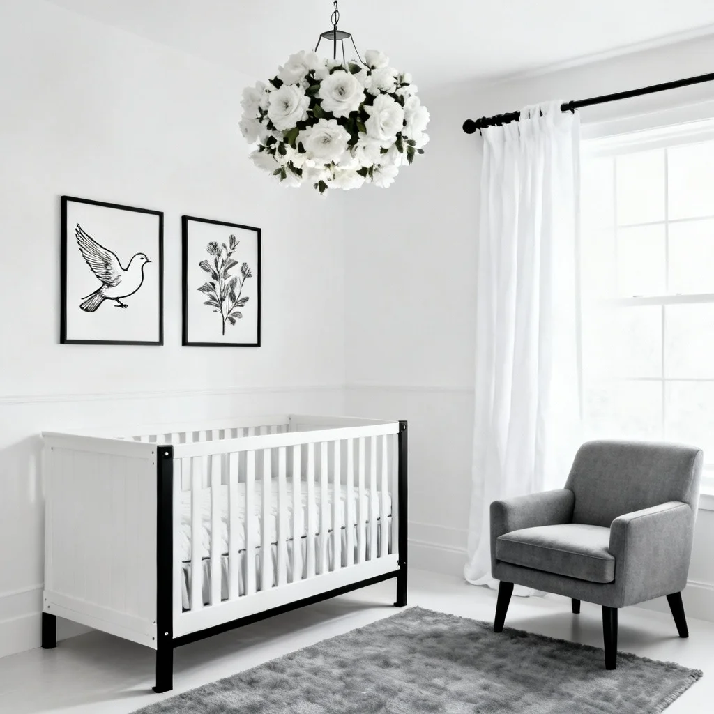 Black and White with Floral Touches