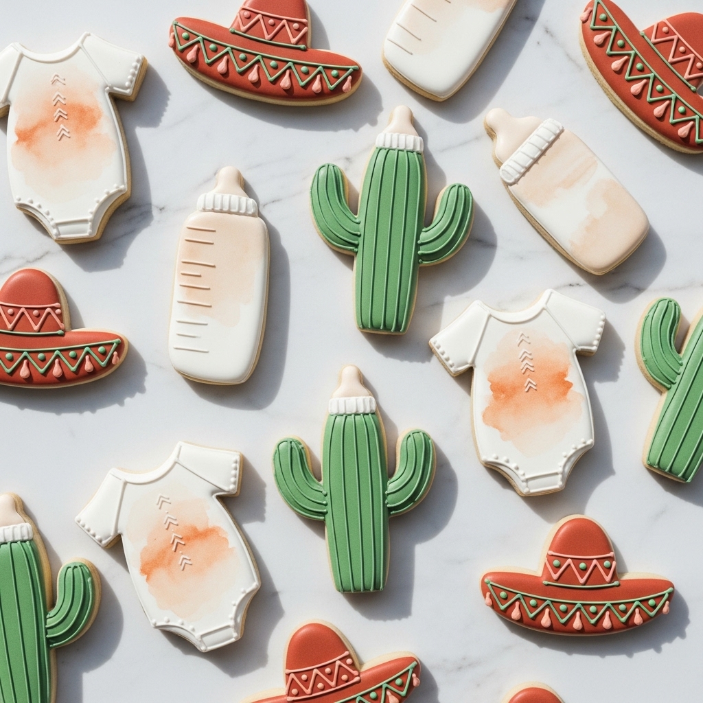 Earthy Boho Fiesta Cookies for Twins