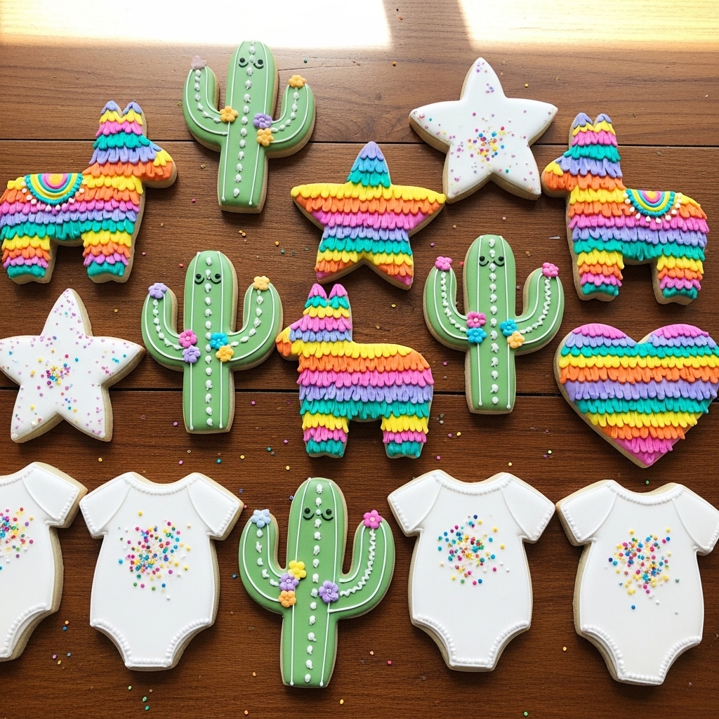 Piñata, Cactus, and Sprinkle-Topped Fiesta Cookies