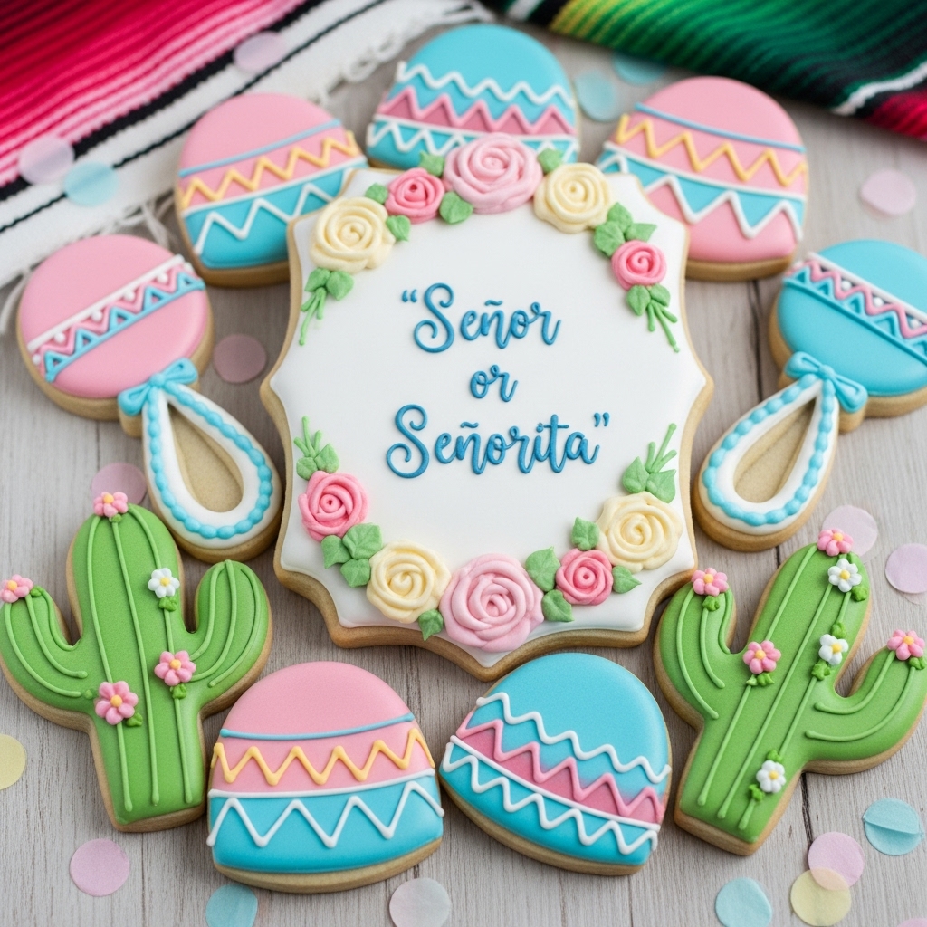 Señor or Señorita Gender Reveal Cookies