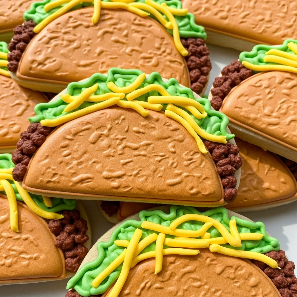 Textured Realistic Taco Baby Shower Cookies