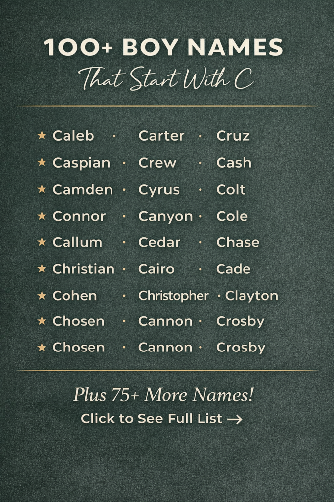 Boy Names That Start with C