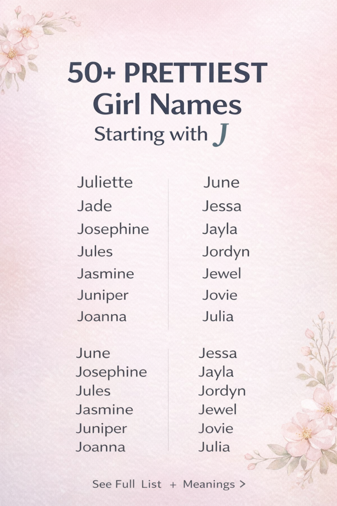 Girl Names That Start with J