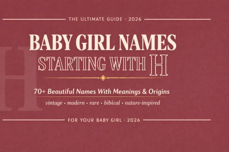 Baby Girl Names That Start With H