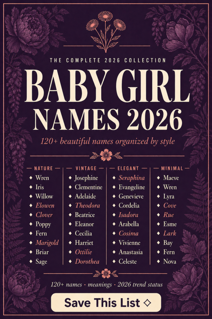 best baby girl names ideas for 2026