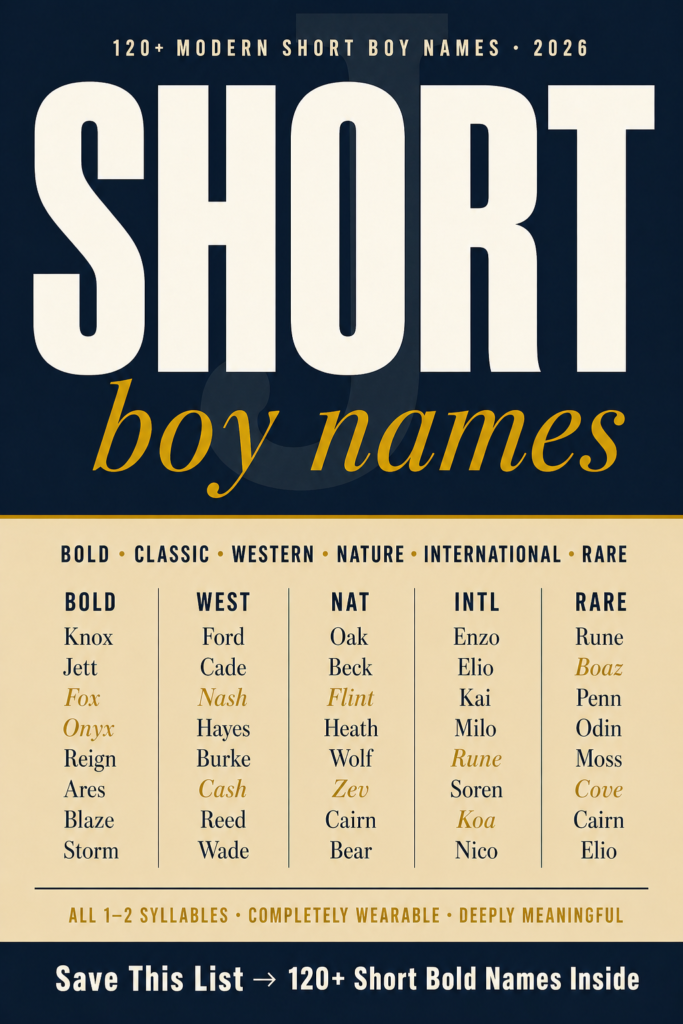 Cool Modern Short Boy Names