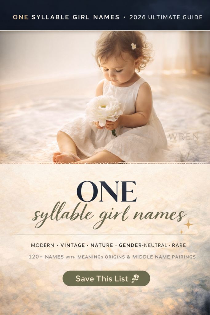 One Syllable Girl Names