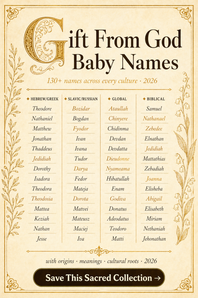 gift from God baby names ideas