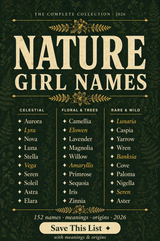 names for baby girls inspired with nature