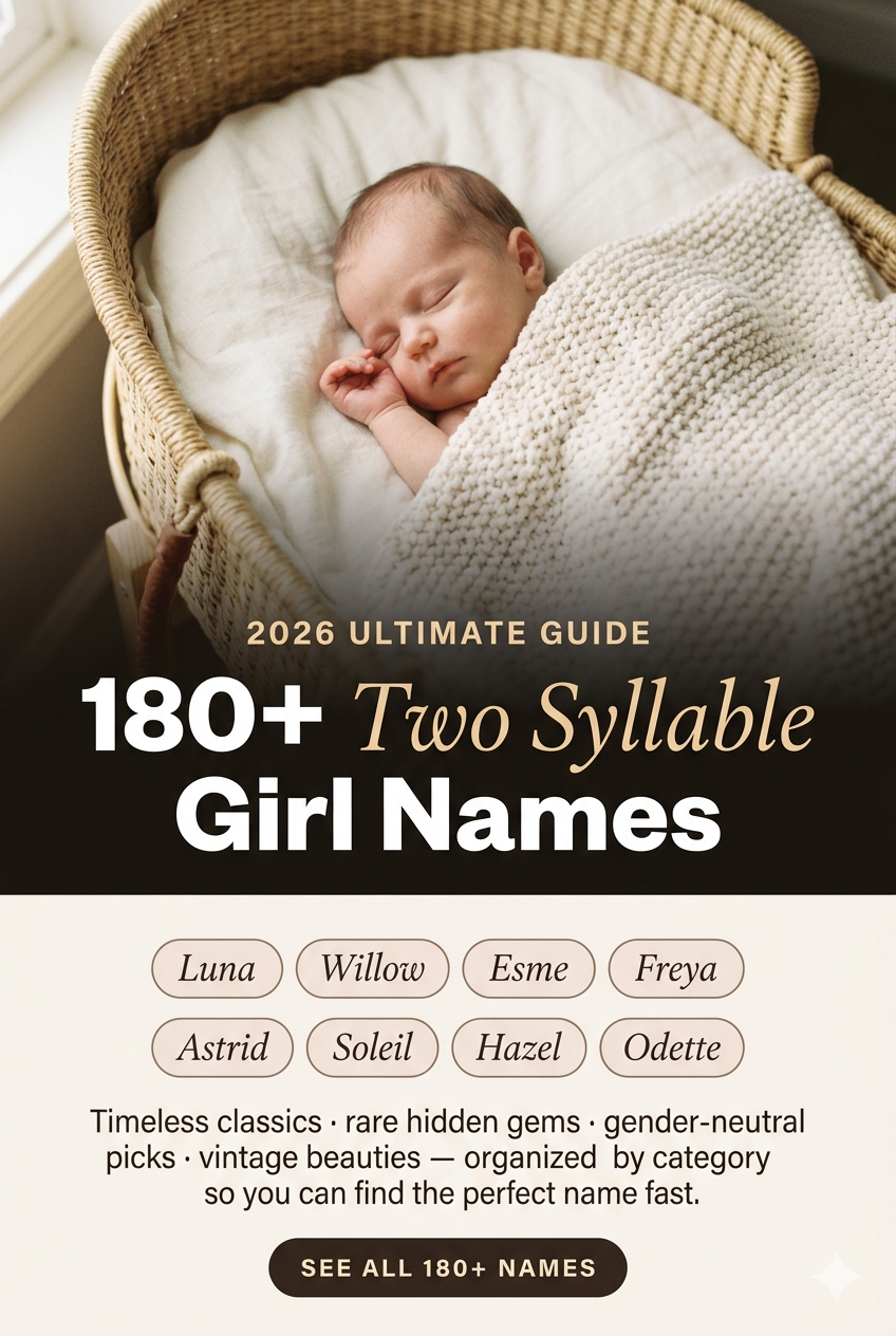 180+ Beautiful Two Syllable Girl Names (Ultimate 2026 Guide)