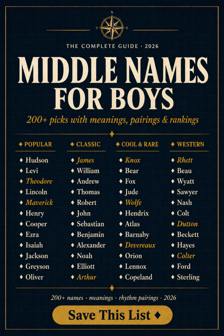 200+ Best Middle Names for Boys With Meanings (2026 Ultimate Guide)