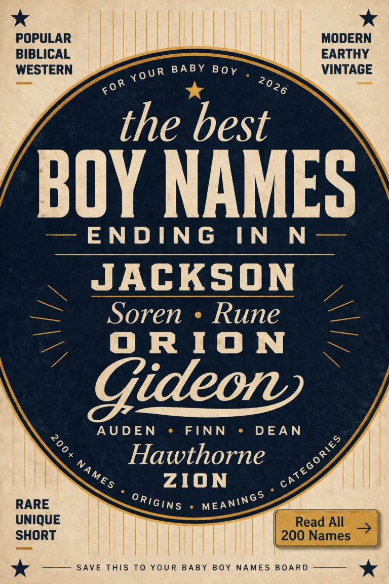 Boy Names That End in N