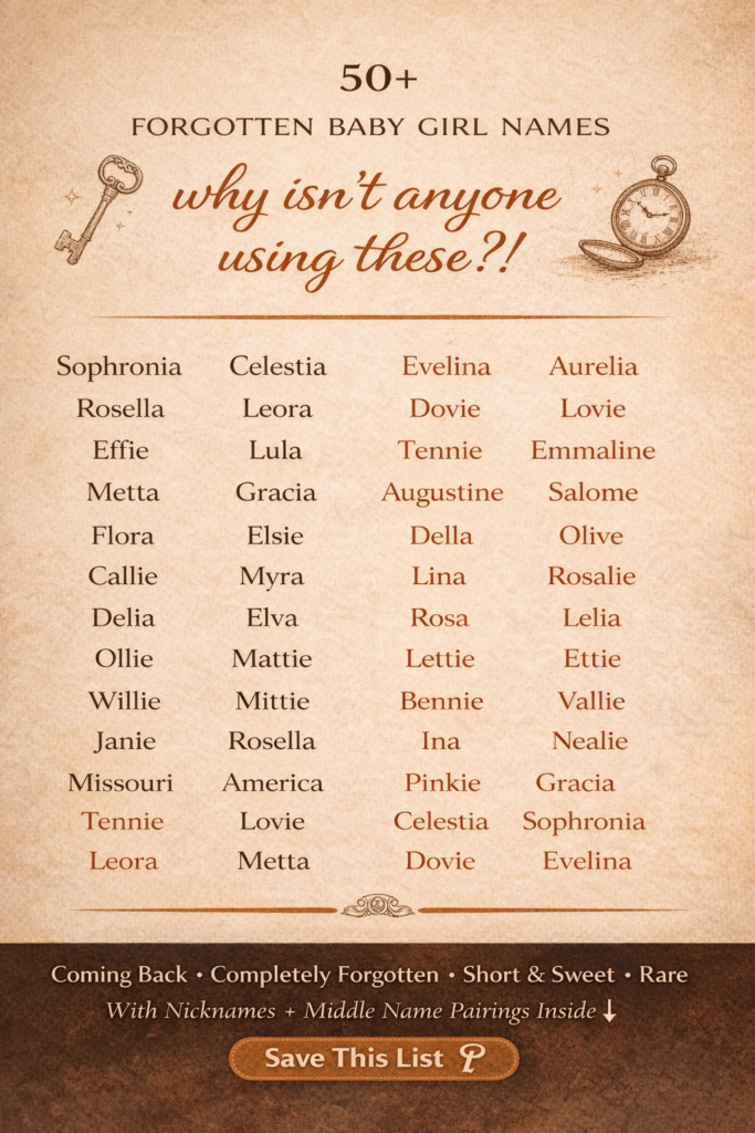 forgotten baby girl names list