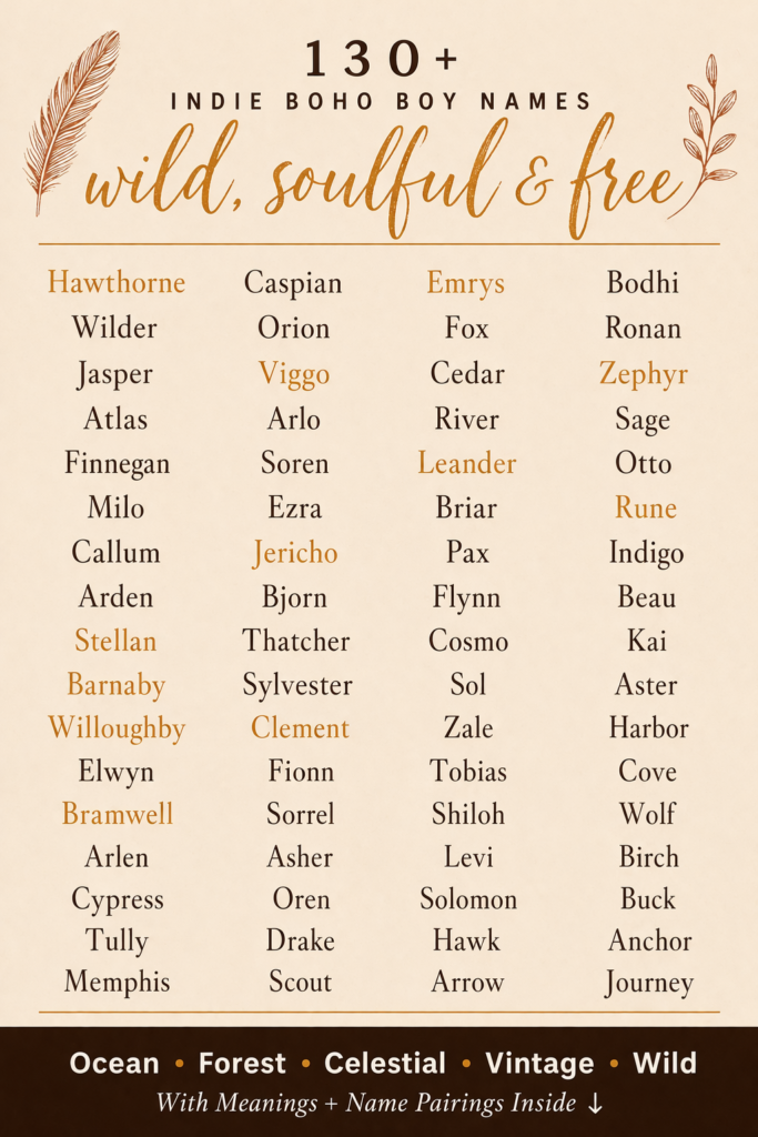 boho boy name ideas