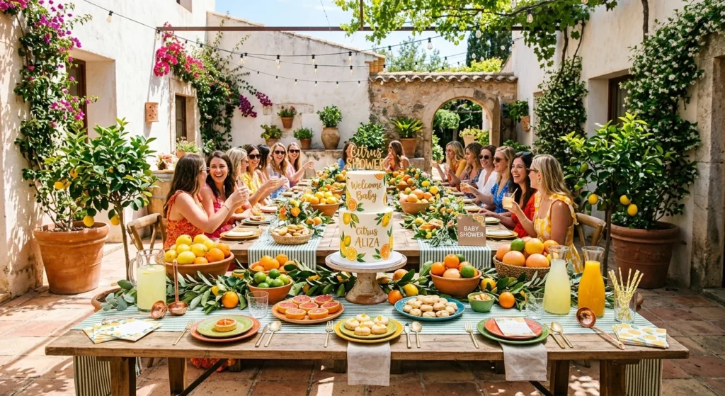 Citrus Grove baby shower theme