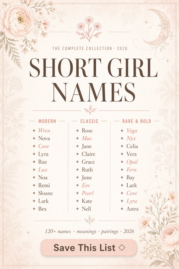 120+ Most Beautiful Short Girl Names We're Absolutely Loving (2026 ...