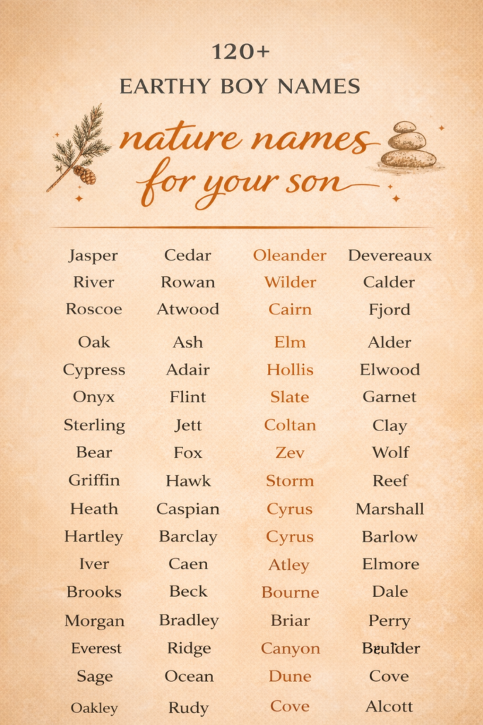 earthy names for baby boy