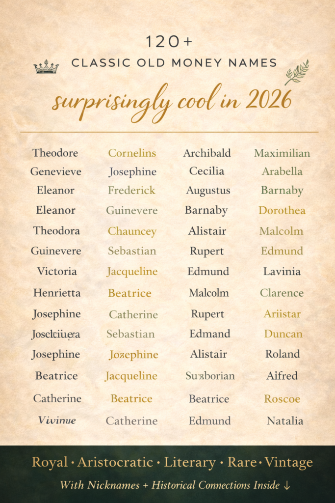 old money name ideas for boys and girls