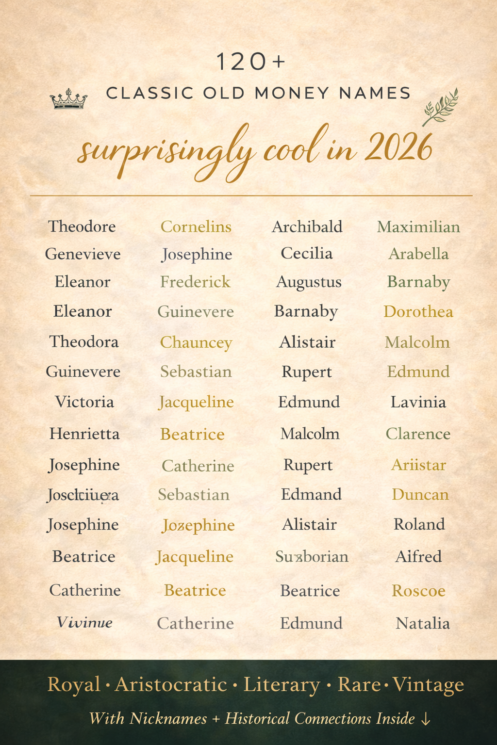 Money Total Names 120+ Best Classic Old Money Names That Are Surprisingly Cool (2026 ...