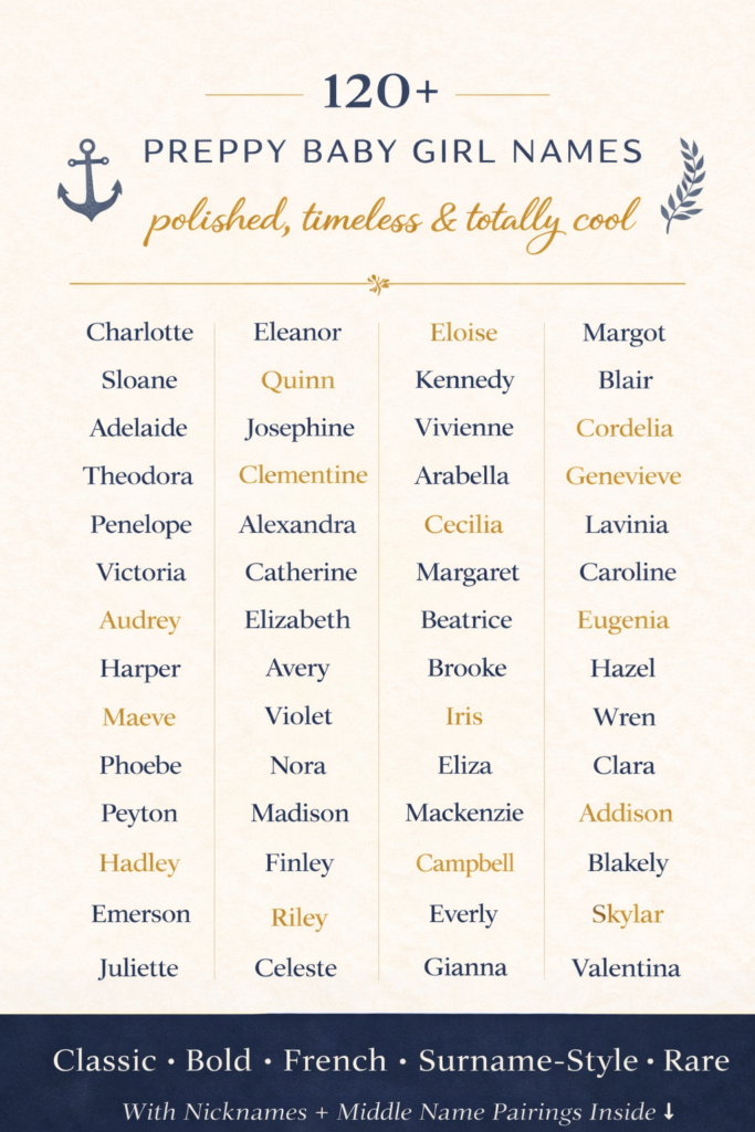 preppy names for baby girls
