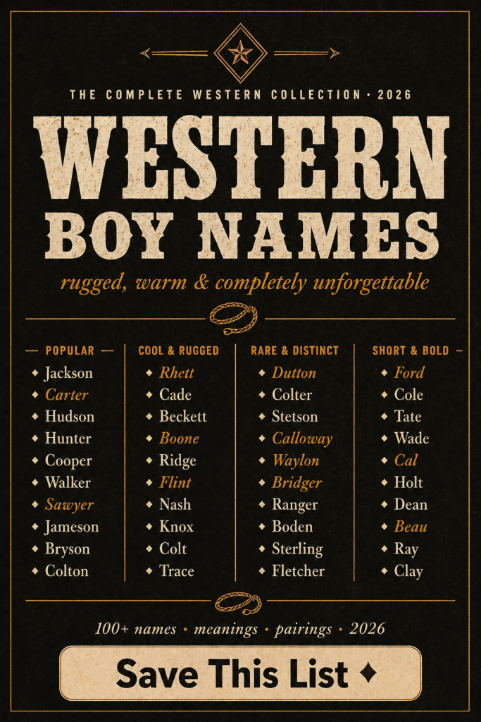 Rare & Rugged Western Baby Boy Names