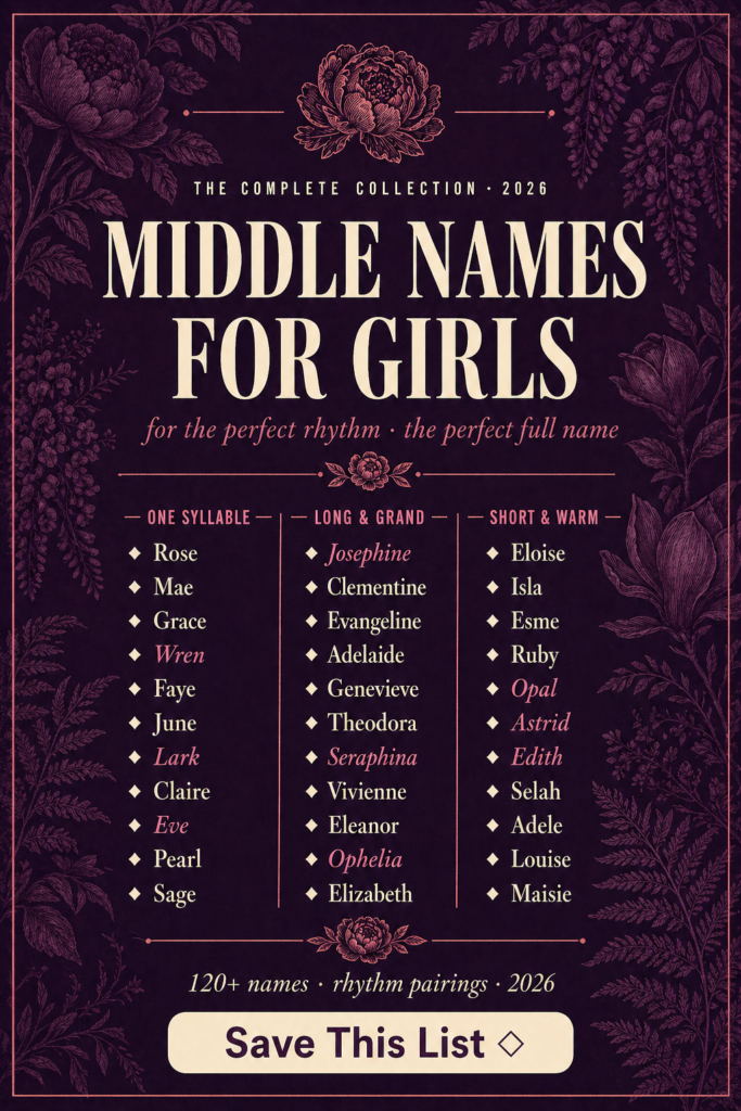 most beautiful middle names for girls
