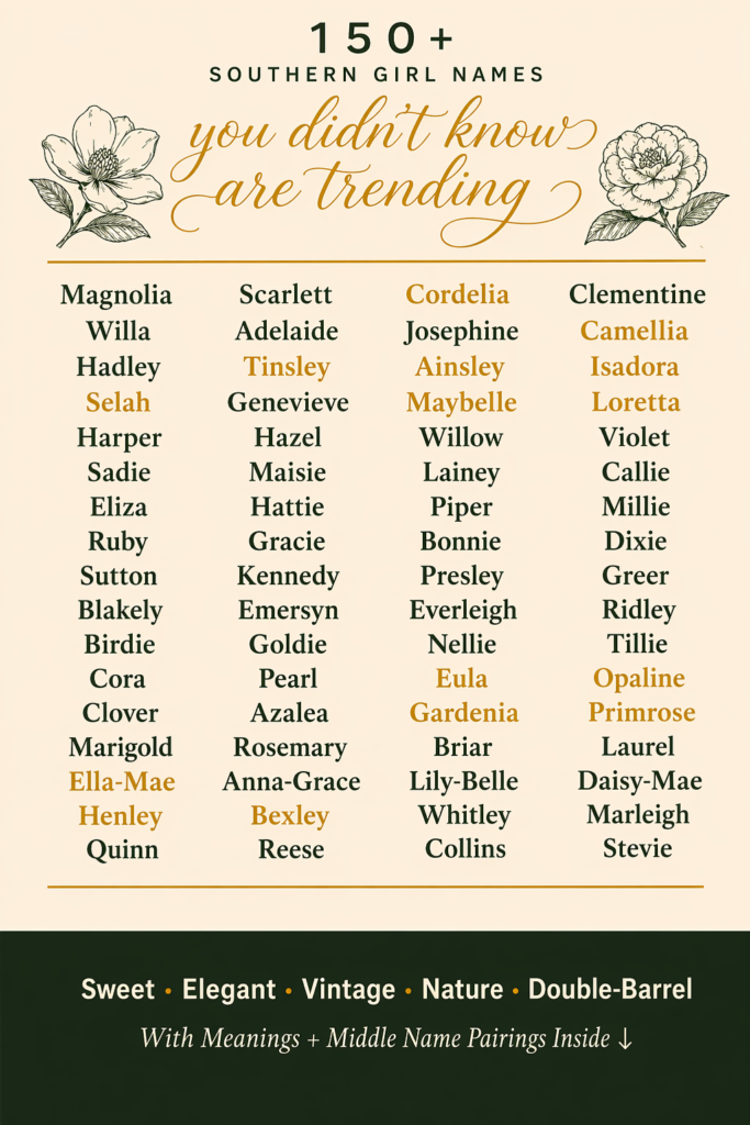 southern girl names list