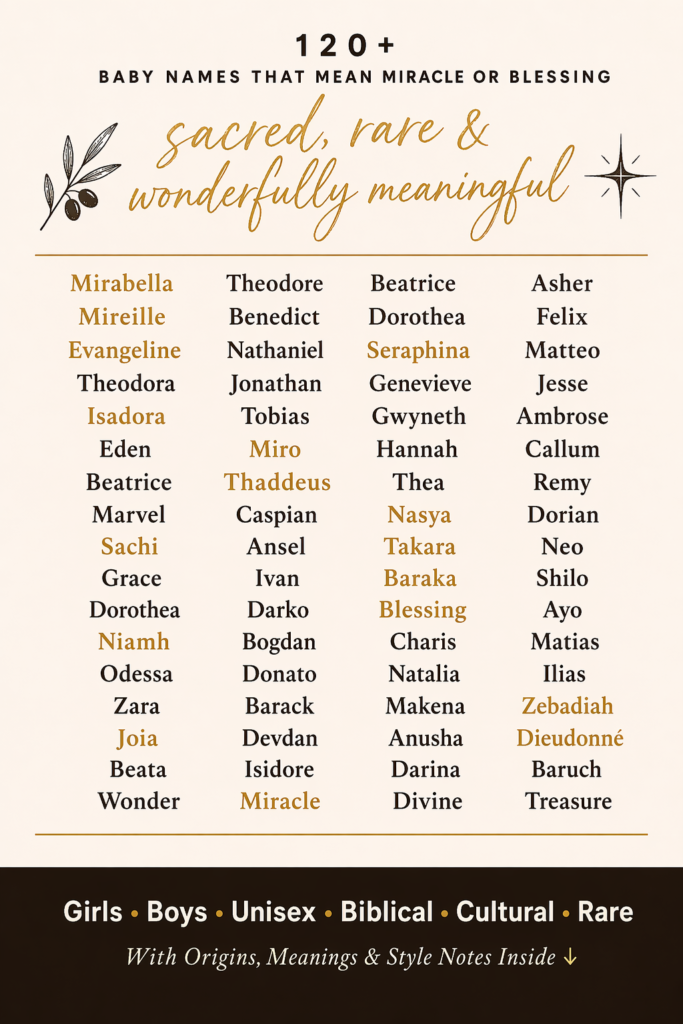 Top Baby Names That Mean Blessing or Mircale Unique & Beautiful Name Ideas (2026)