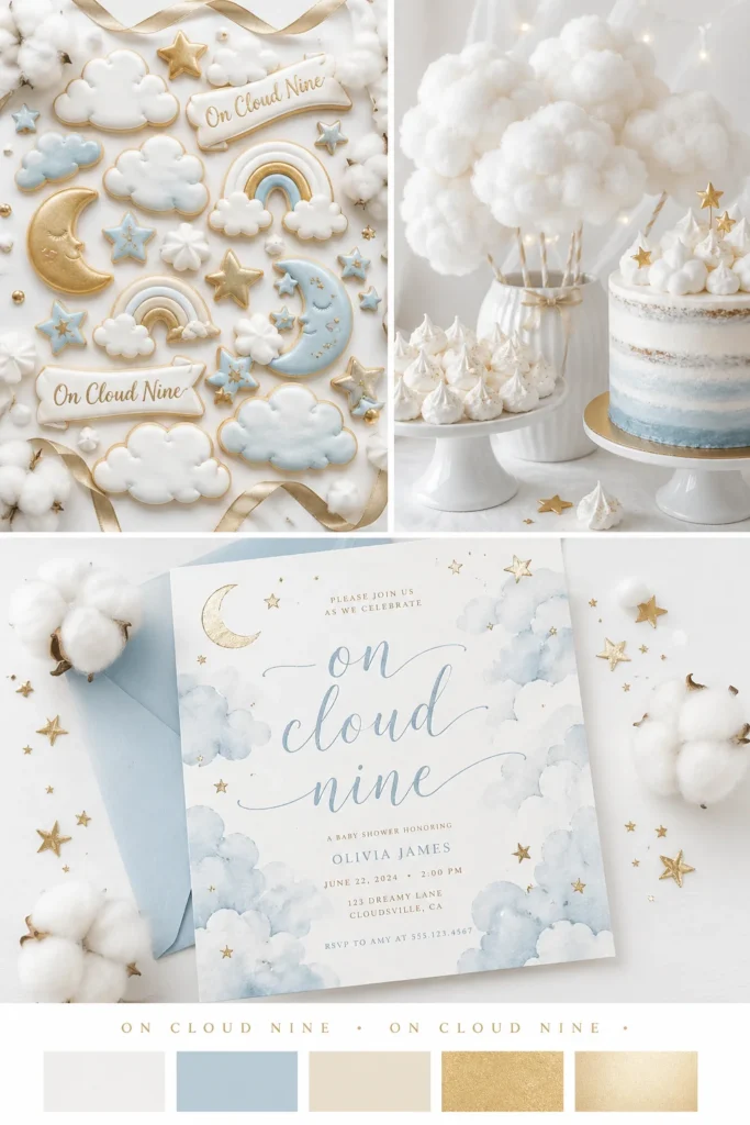 cloud nine baby shower theme
