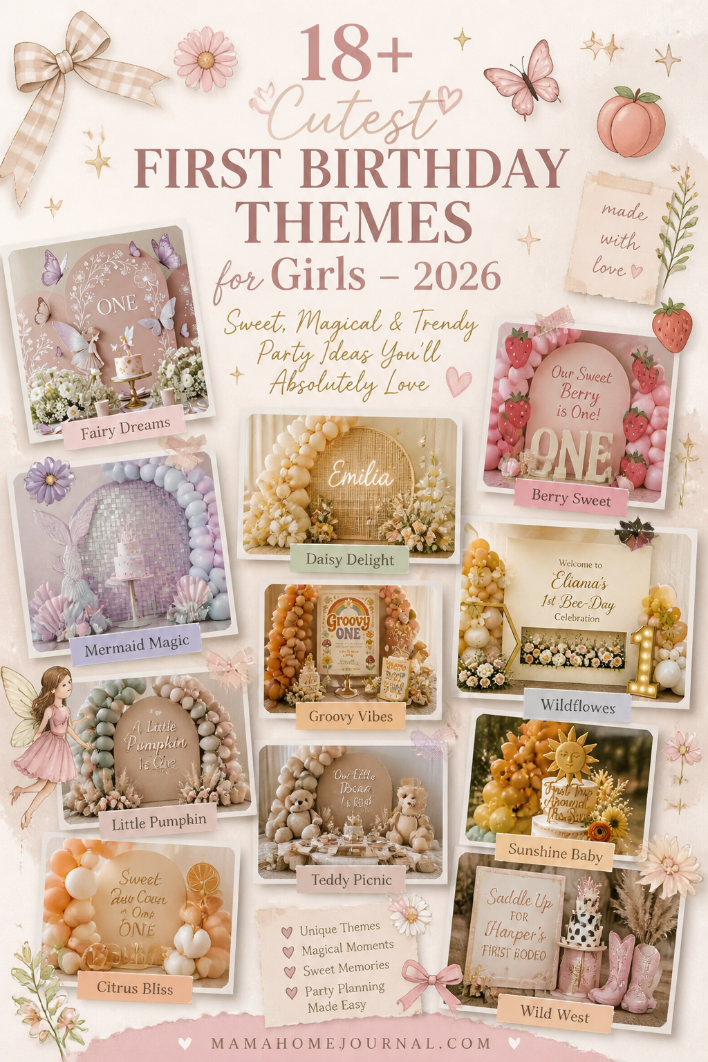 18+ Cutest First Birthday Themes for Girls – 2026